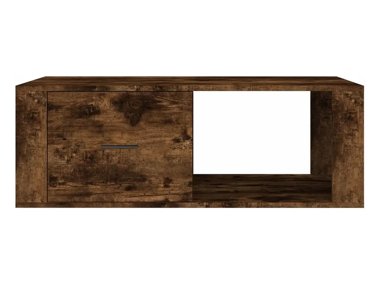 New Mesa de centro | Mesa de apoio 100x50.5x35 cm derivados madeira carvalho fumado Castanho