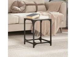 Mesa de centro | Mesa de apoio c/ topo em vidro 30x30x40 cm aço^ Mesa De Centro