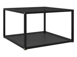 Mesa De Centro| Mesa de centro | Mesa de apoio 60x60x35 cm vidro temperado Preto
