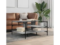 Outlet Mesa de centro | Mesa de apoio 100x100x48.5cm derivados de madeira cinza sonoma Cinzento