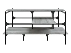Outlet Mesa de centro | Mesa de apoio 100x100x48.5cm derivados de madeira cinza sonoma Cinzento