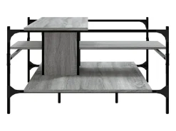 Outlet Mesa de centro | Mesa de apoio 100x100x48.5cm derivados de madeira cinza sonoma Cinzento