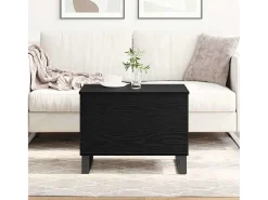 Mesa De Centro| Mesa de centro | Mesa de apoio | Mesa de café Carvalho 60x44.5x45 cm Preto