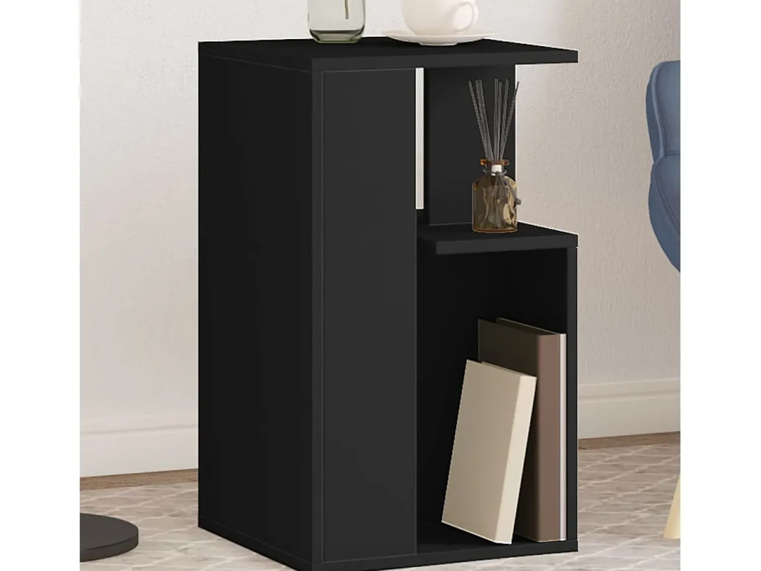 Clearance Mesa de centro | Mesa de apoio 35x35x60 cm derivados de madeira Preto