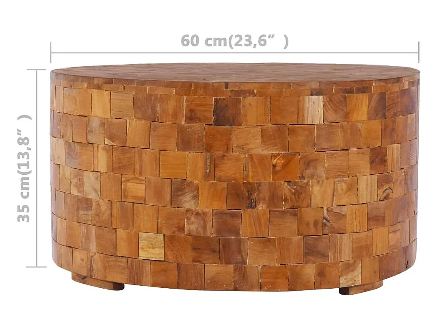 Mesa De Centro* Mesa de centro | Mesa de apoio | Mesa de café 60x60x35cm madeira de teca maciça Castanho