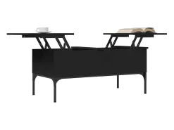 Mesa De Centro* Mesa de centro | Mesa de apoio 100x50x45 cm derivados de madeira/metal Preto
