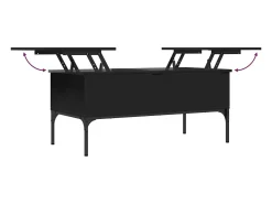 Mesa De Centro* Mesa de centro | Mesa de apoio 100x50x45 cm derivados de madeira/metal Preto