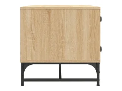 Mesa De Centro* Mesa de centro | Mesa de apoio | Mesa de café c/ portas de vidro 68.5x50x50 cm carvalho sonoma Castanho
