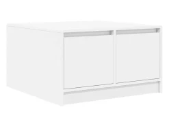 New Mesa de centro | Mesa de apoio com gavetas 70.5x70x40 cm Branco