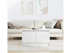 New Mesa de centro | Mesa de apoio com gavetas 70.5x70x40 cm Branco