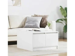 New Mesa de centro | Mesa de apoio com gavetas 70.5x70x40 cm Branco