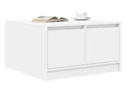 New Mesa de centro | Mesa de apoio com gavetas 70.5x70x40 cm Branco