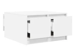 New Mesa de centro | Mesa de apoio com gavetas 70.5x70x40 cm Branco
