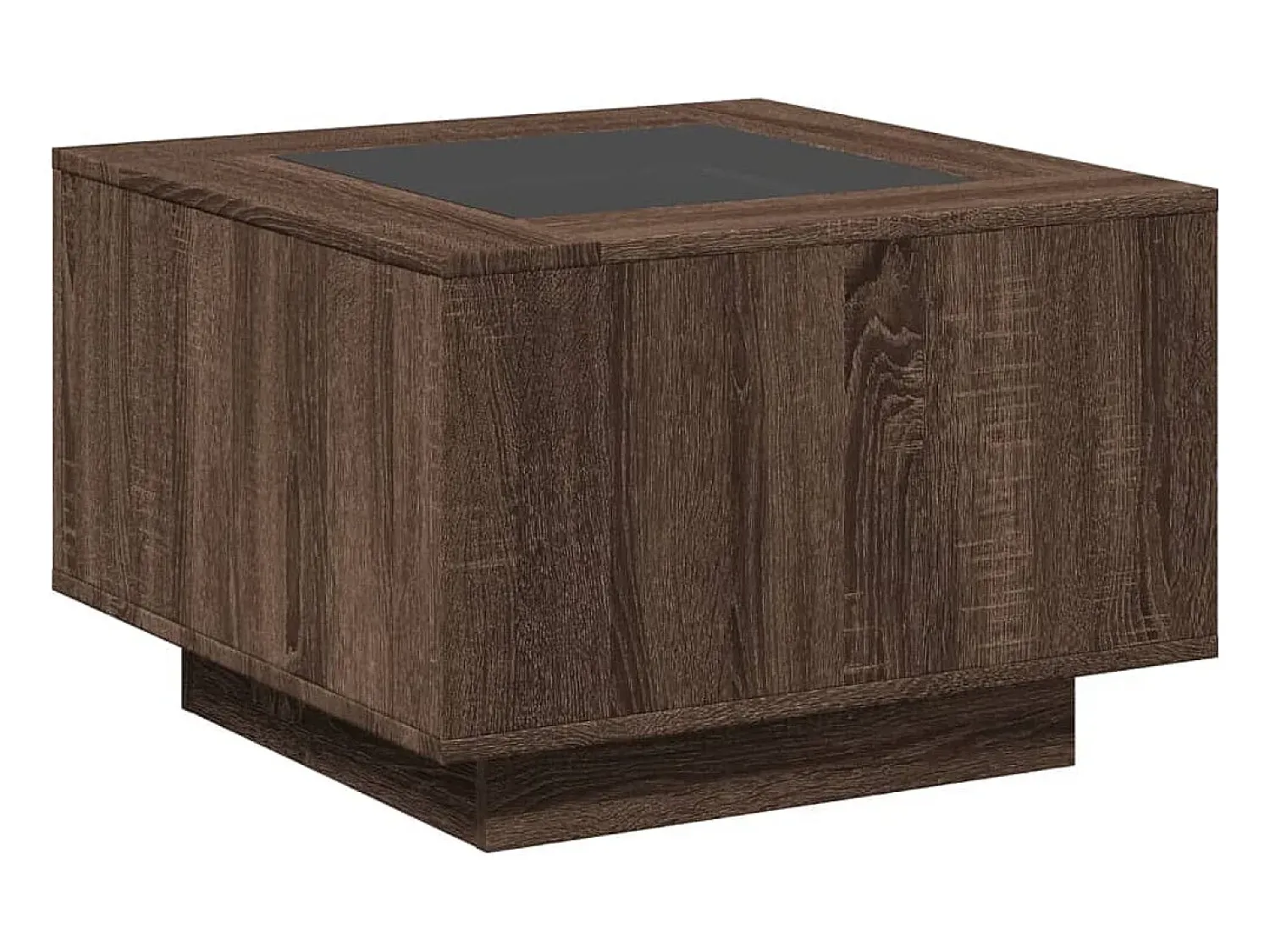 Mesa De Centro* Mesa de centro | Mesa de apoio c/ LEDs 60x60x40 cm derivados de madeira Castanho