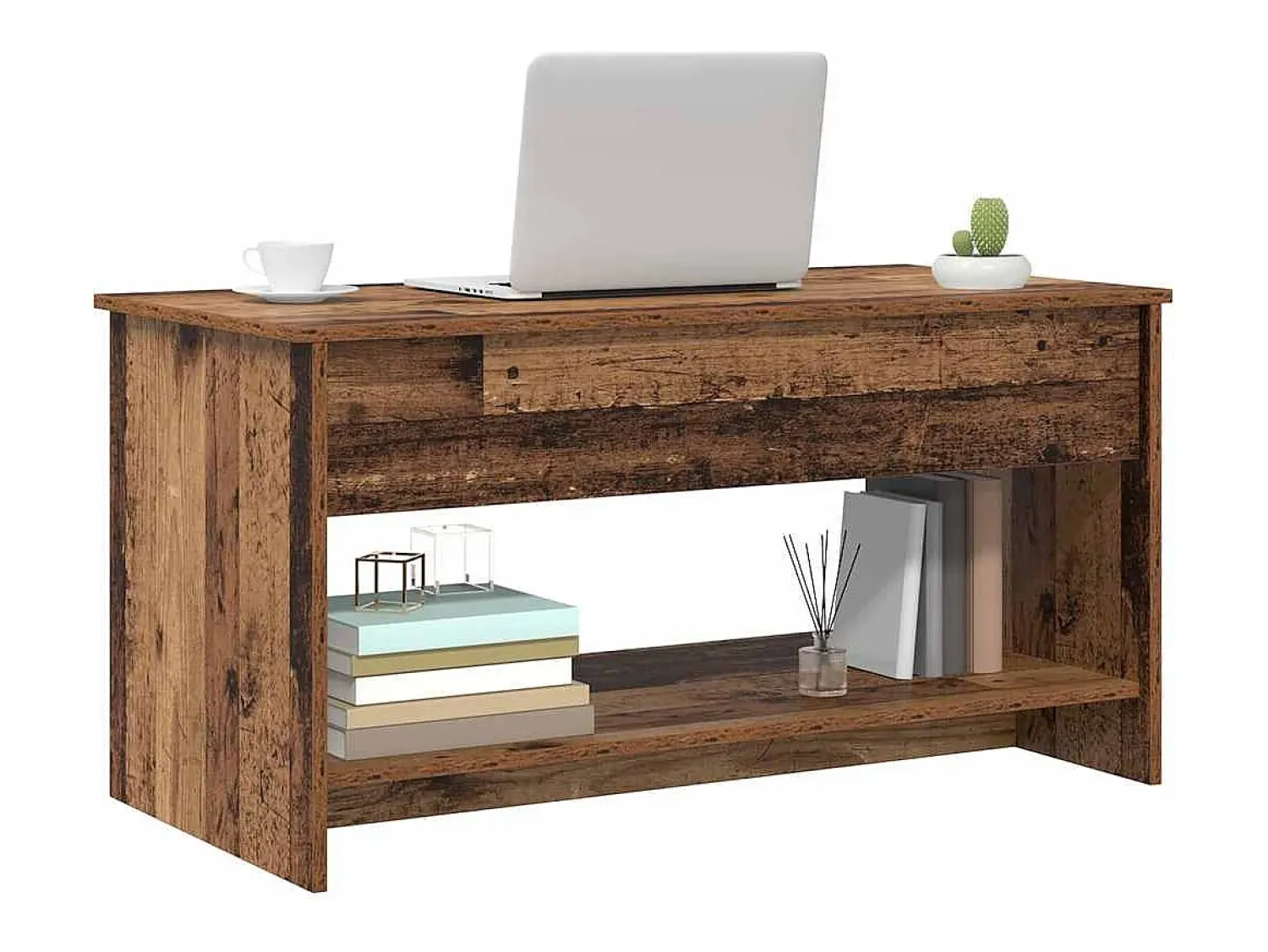 Outlet Mesa de centro | Mesa de apoio Madeira antiga 80x50.5x41.5 cm Castanho