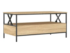Mesa De Centro| Mesa de centro | Mesa de apoio 100x51x45 cm derivados madeira carvalho sonoma Castanho