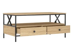 Mesa De Centro| Mesa de centro | Mesa de apoio 100x51x45 cm derivados madeira carvalho sonoma Castanho