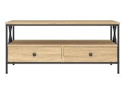 Mesa De Centro| Mesa de centro | Mesa de apoio 100x51x45 cm derivados madeira carvalho sonoma Castanho