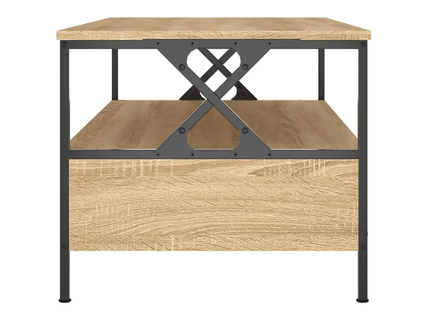 Mesa De Centro| Mesa de centro | Mesa de apoio 100x51x45 cm derivados madeira carvalho sonoma Castanho