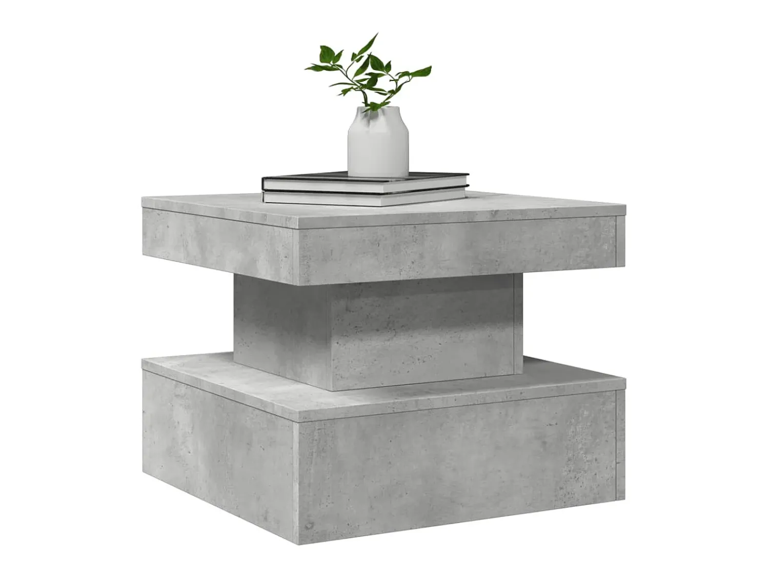 Hot Mesa de centro | Mesa de apoio com luzes LED 50x50x40 cm cimento Cinzento
