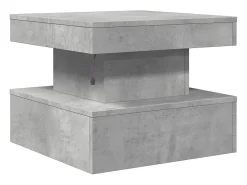 Hot Mesa de centro | Mesa de apoio com luzes LED 50x50x40 cm cimento Cinzento