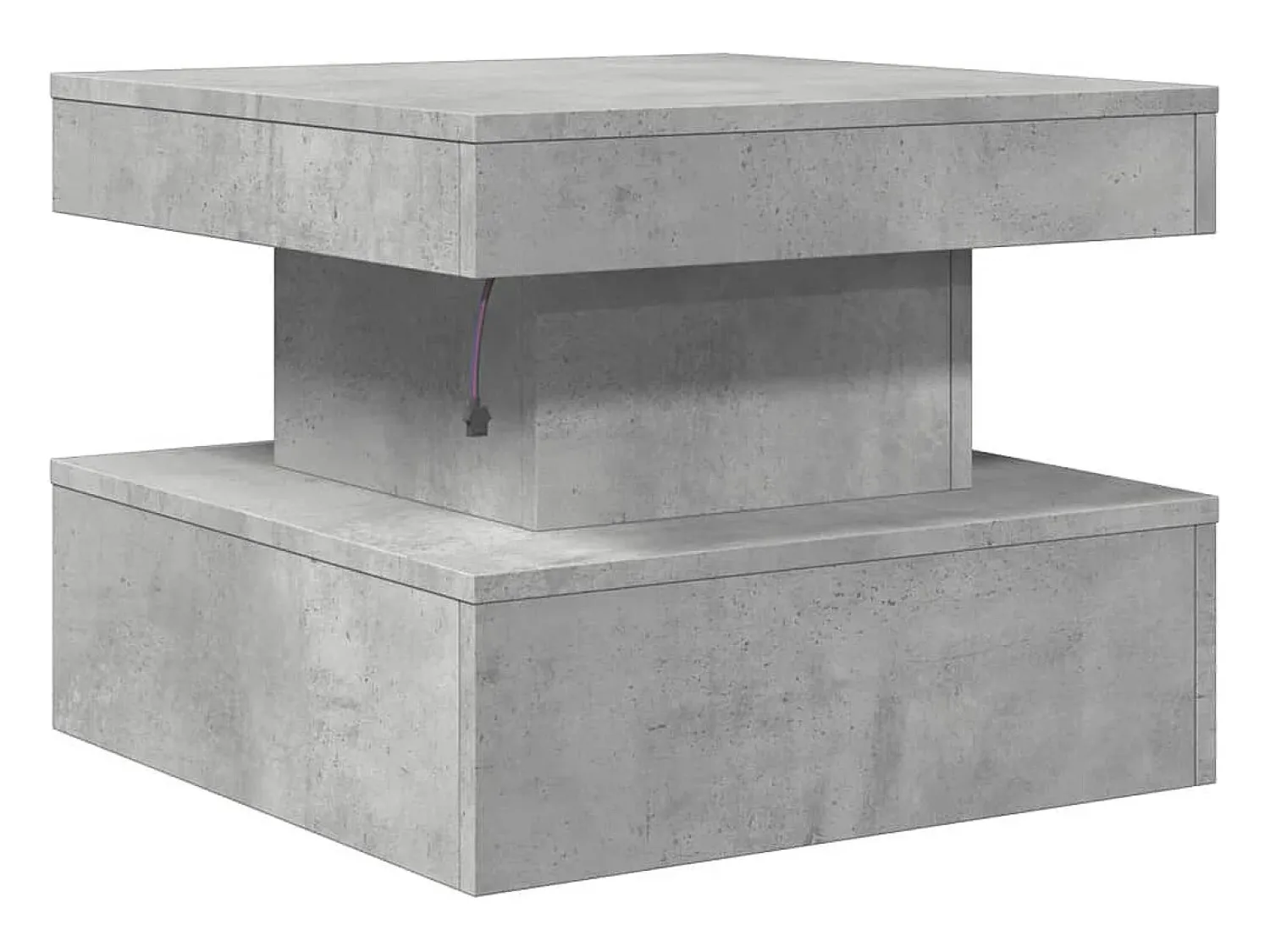 Hot Mesa de centro | Mesa de apoio com luzes LED 50x50x40 cm cimento Cinzento