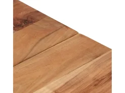 Mesa De Centro* Mesa de centro | Mesa de apoio | Mesa de café aço inoxidável/madeira de acácia maciça Prateado