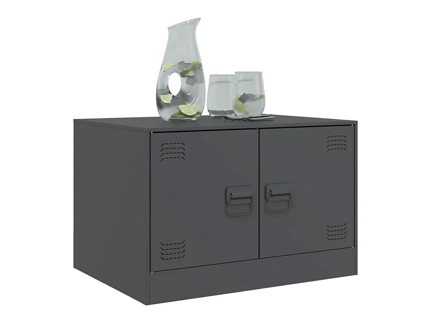 Mesa De Centro| Mesa de centro | Mesa de apoio | Mesa de café 67x50x44 cm aço antracite Preto