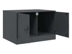 Mesa De Centro| Mesa de centro | Mesa de apoio | Mesa de café 67x50x44 cm aço antracite Preto