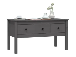 Mesa De Centro* Mesa de centro | Mesa de apoio 102x49x55 cm pinho maciço cinza Cinzento