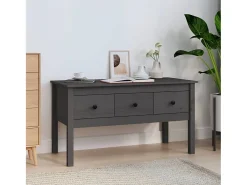 Mesa De Centro* Mesa de centro | Mesa de apoio 102x49x55 cm pinho maciço cinza Cinzento