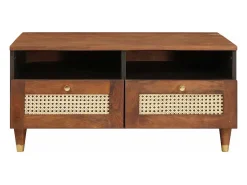 Mesa De Centro| Mesa de centro | Mesa de apoio com gaveta 80x54x40 cm Castanho
