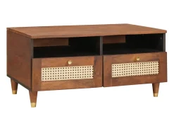 Mesa De Centro| Mesa de centro | Mesa de apoio com gaveta 80x54x40 cm Castanho