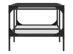 Mesa De Centro| Mesa de centro | Mesa de apoio c/ topo em vidro 98.5x50x45 cm aço Transparente