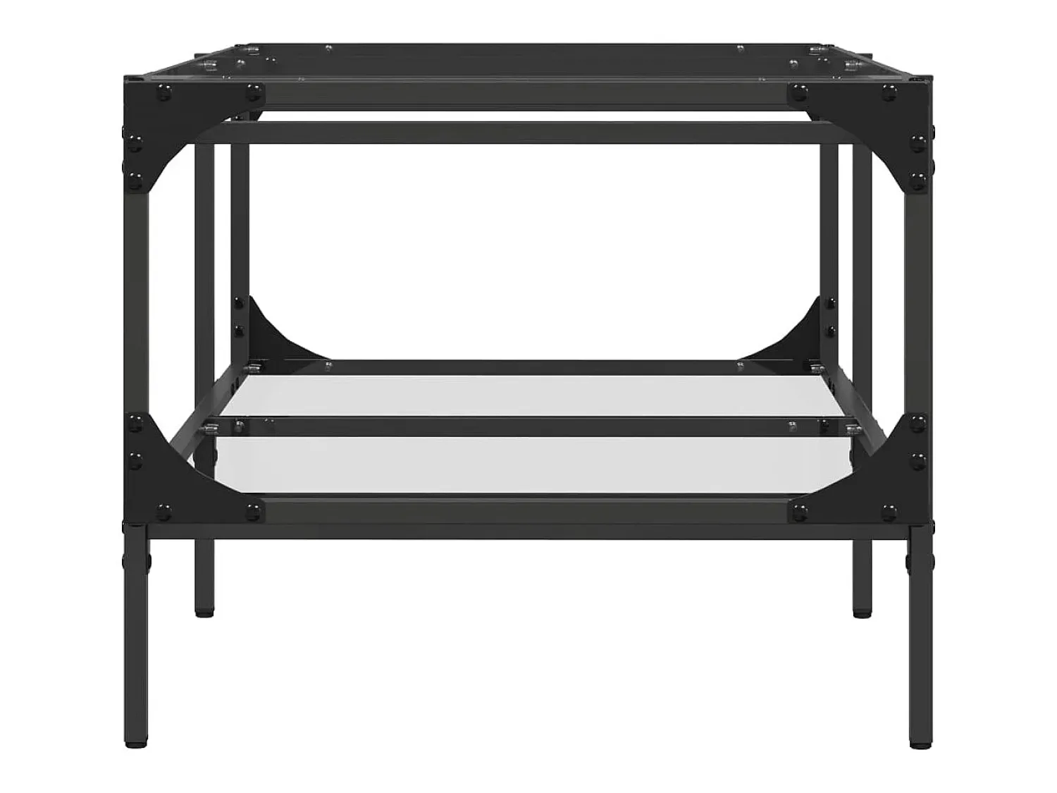 Mesa De Centro| Mesa de centro | Mesa de apoio c/ topo em vidro 98.5x50x45 cm aço Transparente
