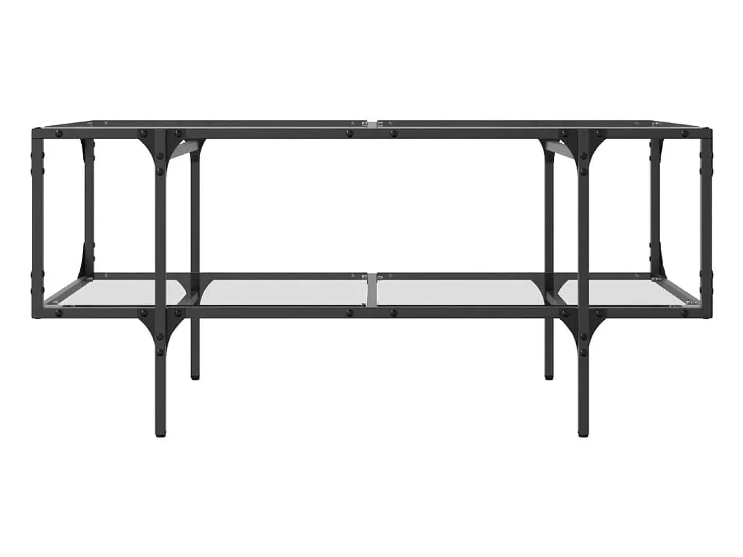 Mesa De Centro| Mesa de centro | Mesa de apoio c/ topo em vidro 98.5x50x45 cm aço Transparente