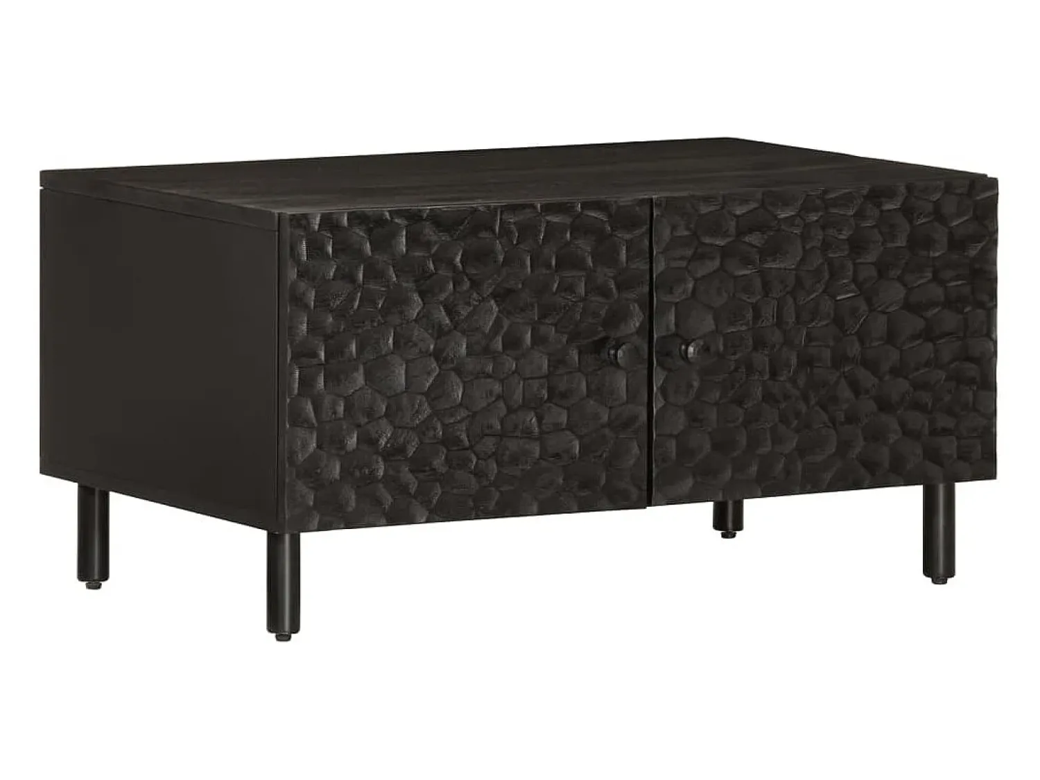 Mesa De Centro| Mesa de centro | Mesa de apoio 80x50x40 cm madeira de mangueira maciça Preto