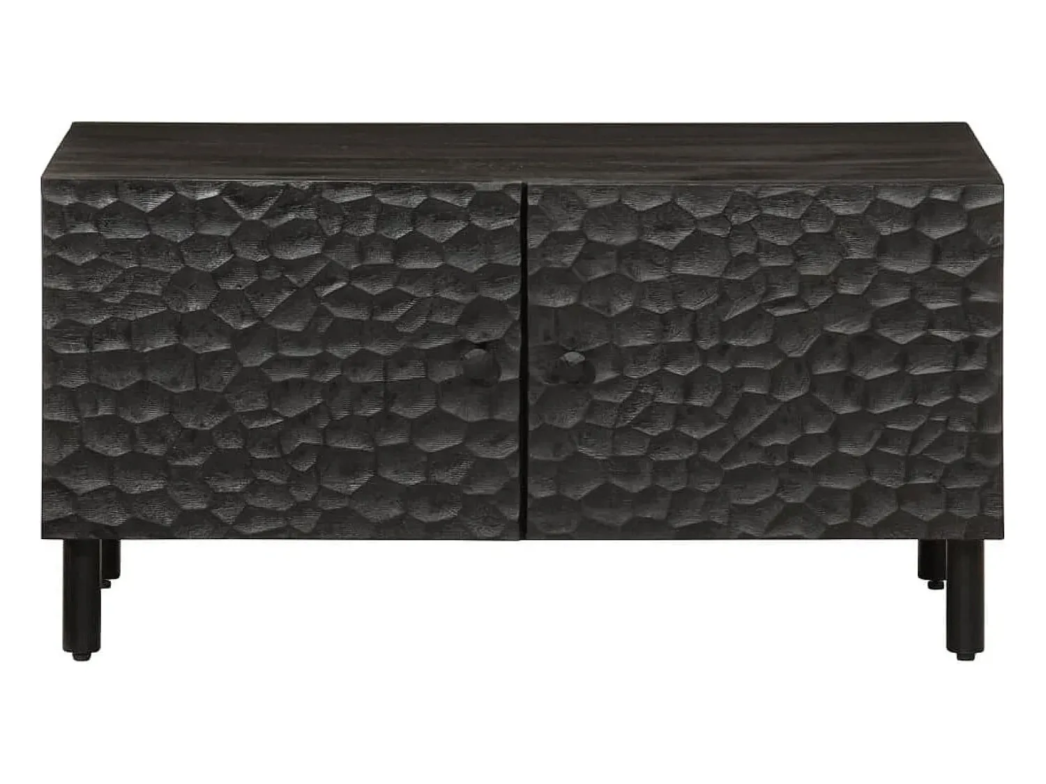 Mesa De Centro| Mesa de centro | Mesa de apoio 80x50x40 cm madeira de mangueira maciça Preto