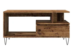 Mesa De Centro| Mesa de centro | Mesa de apoio | Mesa de café 90x49x45 cm derivados de madeira madeira velha Castanho