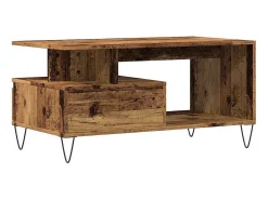 Mesa De Centro| Mesa de centro | Mesa de apoio | Mesa de café 90x49x45 cm derivados de madeira madeira velha Castanho