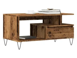 Mesa De Centro| Mesa de centro | Mesa de apoio | Mesa de café 90x49x45 cm derivados de madeira madeira velha Castanho