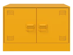 Mesa de centro | Mesa de apoio 67x50x44 cm aço mostarda^ Mesa De Centro