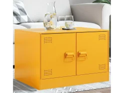 Mesa de centro | Mesa de apoio 67x50x44 cm aço mostarda^ Mesa De Centro