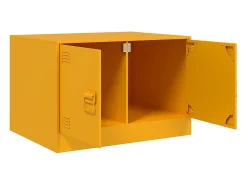 Mesa de centro | Mesa de apoio 67x50x44 cm aço mostarda^ Mesa De Centro