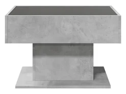 Mesa De Centro| Mesa de centro | Mesa de apoio c/ LEDs 70x50x45 cm derivados de madeira Cinzento