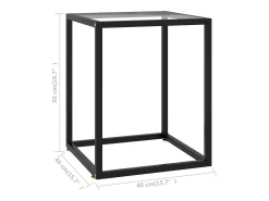 Mesa De Centro* Mesa de centro | Mesa de apoio 40x40x50 cm com vidro temperado Preto