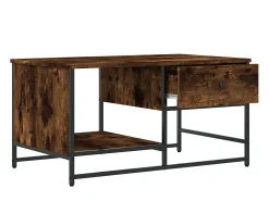 Clearance Mesa de centro | Mesa de apoio 85.5x51x45 cm derivados madeira carvalho fumado Castanho