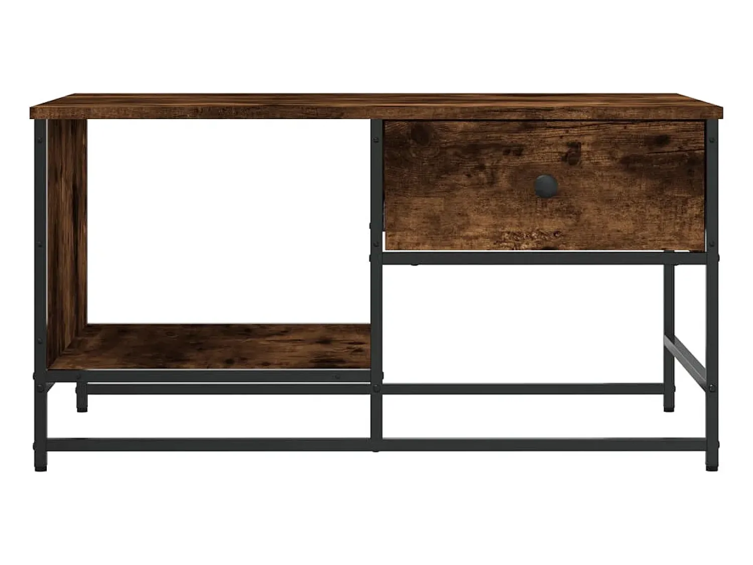 Clearance Mesa de centro | Mesa de apoio 85.5x51x45 cm derivados madeira carvalho fumado Castanho