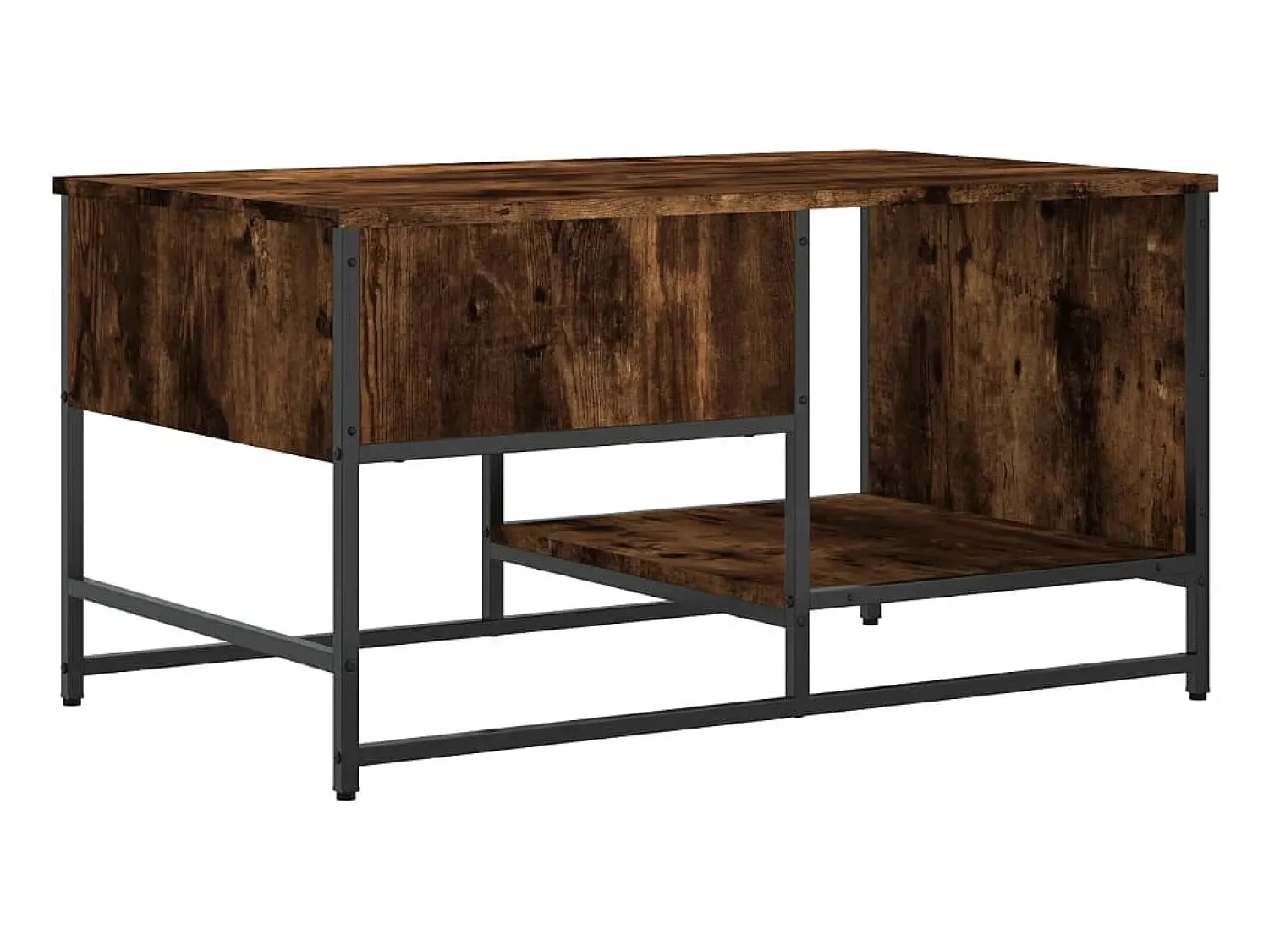 Clearance Mesa de centro | Mesa de apoio 85.5x51x45 cm derivados madeira carvalho fumado Castanho