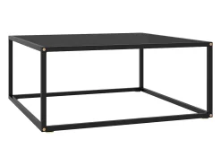 Hot Mesa de centro | Mesa de apoio 80x80x35 cm vidro Preto